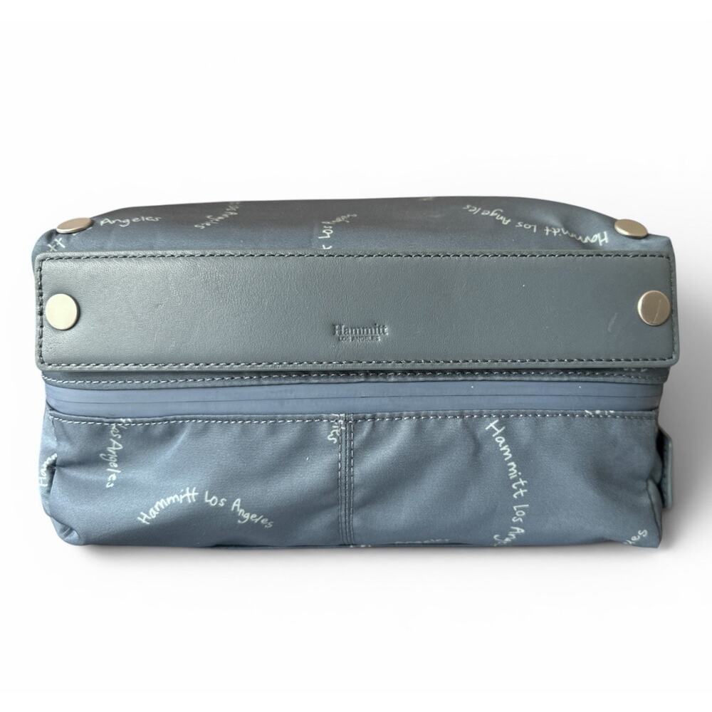Hammitt Logo Dopp Kit Travel Toiletry Case Organizer Gray Blue Nylon Leather Zip - Picture 3 of 12